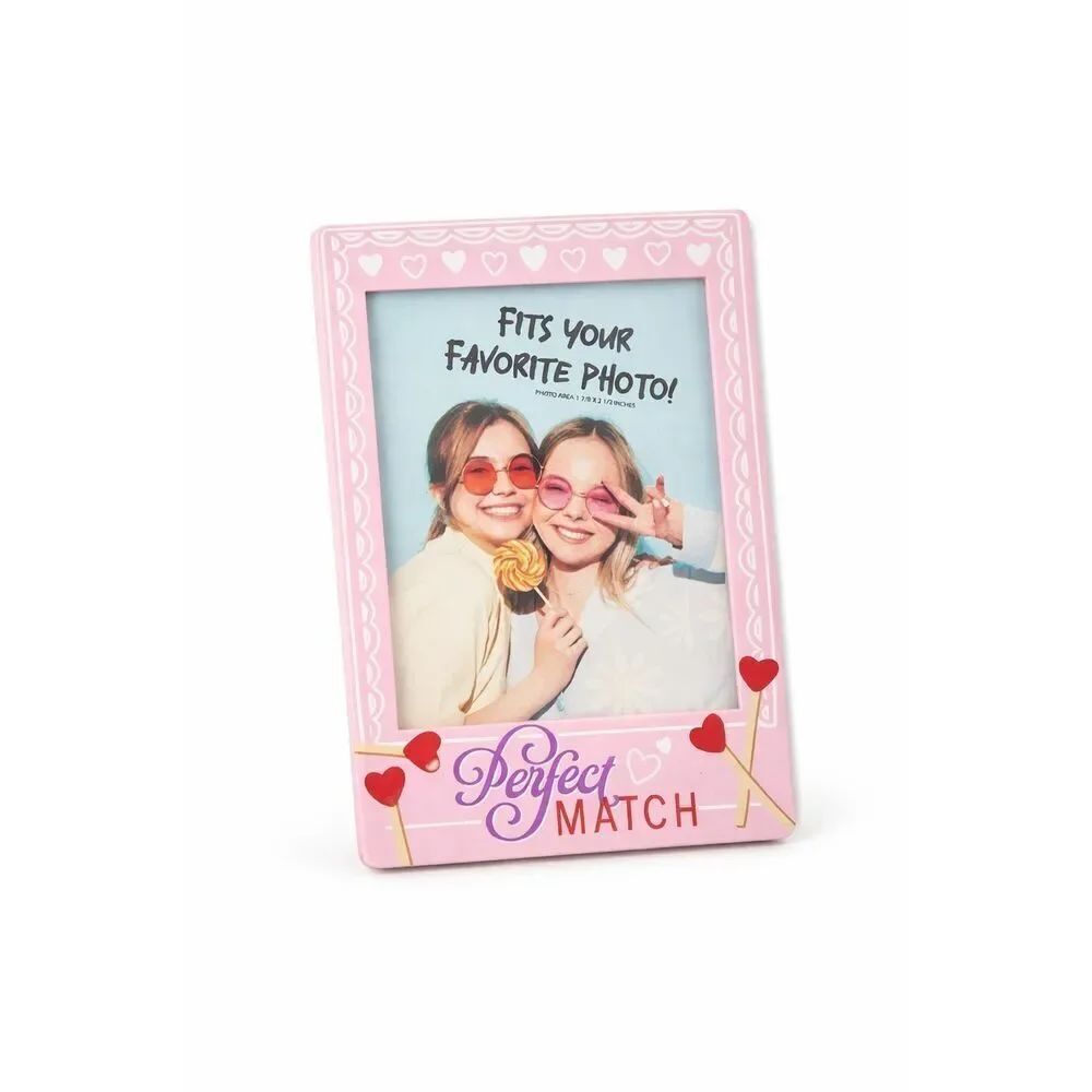 Perfect Match Magnetic Photo Frame Pink Heart Fridge Magnet 1.75x2.5 Photo